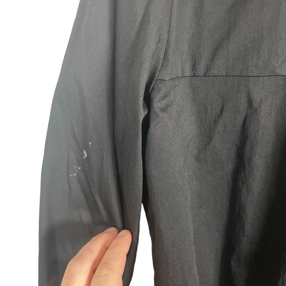 Zara Collared Long Sleeve Poplin Mini Shirt Dress in Black Size S - Picture 13 of 14